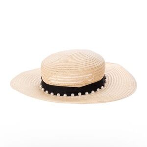 Eugenia Kim Cream Sun Hat with Pearl Details